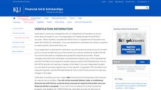 
                            12. Verification Information | Financial Aid & Scholarships