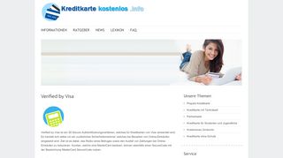 
                            8. Verified by Visa - Kreditkartekostenlos.info