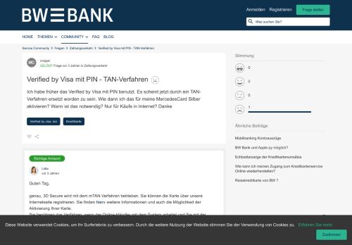 
                            7. Verified by Visa mit PIN - TAN-Verfahren | BW-Bank Service ...
