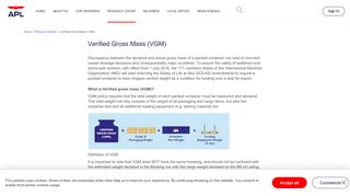 
                            13. Verified Gross Mass (VGM) - APL