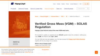
                            4. Verified Gross Mass (VGM) – SOLAS Regulation - Hapag-Lloyd