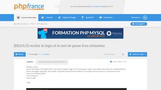 
                            6. verifier le login et le mot de passe d'un utilisateur - Forum d ...