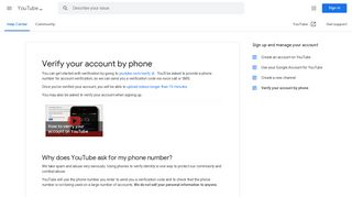 
                            4. Verify your account by phone - YouTube Help - Google Support