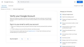 
                            1. Verify your Google Account - Google Account Help - Google Support