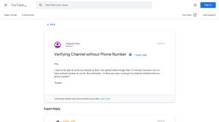 
                            6. Verifying Channel without Phone Number - Google Product Forums