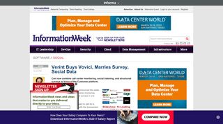 
                            9. Verint Buys Vovici, Marries Survey, Social Data - InformationWeek