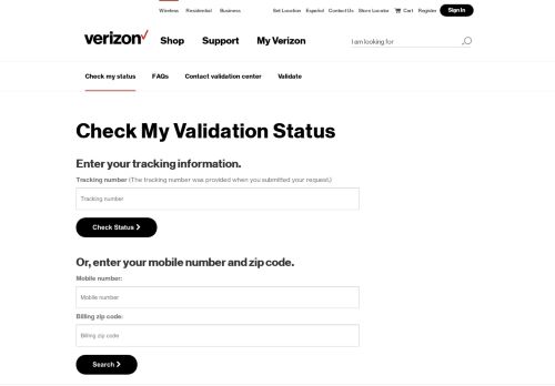 
                            7. Verizon Wireless: Employment validation status check