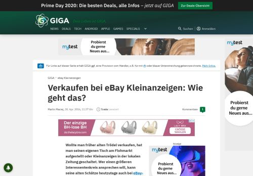 
                            9. Verkaufen bei eBay Kleinanzeigen: Wie geht das? – GIGA