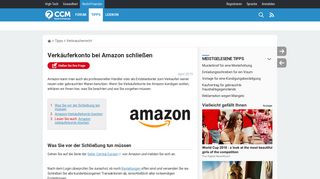 
                            7. Verkäuferkonto bei Amazon schließen - CCM - Recht & Finanzen