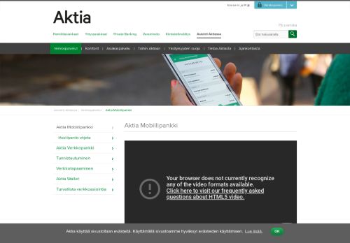 
                            6. Verkkopankin mobiiliversio - Aktia