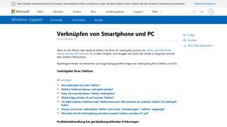 
                            5. Verknüpfen von Smartphone und PC - WIndows Help - Microsoft Support