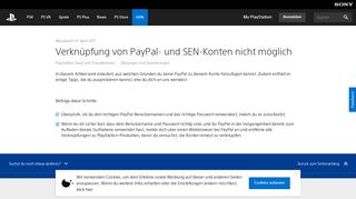 
                            1. Verknüpfung von PayPal- und SEN-Konten nicht möglich - PlayStation