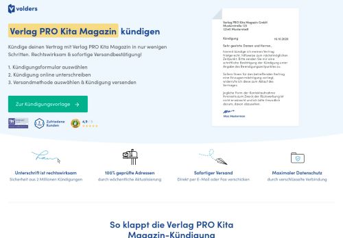 
                            6. Verlag PRO Kita Magazin online & kostenlos kündigen - Volders