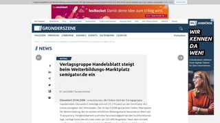 
                            13. Verlagsgruppe Handelsblatt steigt beim Weiterbildungs-Marktplatz ...