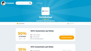 
                            10. Verleihshop Gutscheine & Gutscheincodes für Februar 2019 - Preisheld