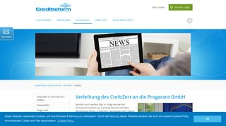 
                            12. Verleihung des CrefoZert an die Progarant GmbH | Creditreform