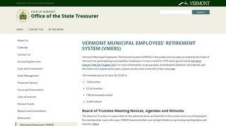 
                            5. Vermont Municipal Employees' Retirement System (VMERS) | Office of ...