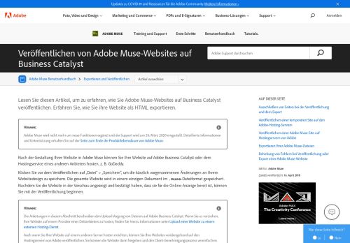 
                            5. Veröffentlichen von Adobe Muse-Websites auf Business Catalyst