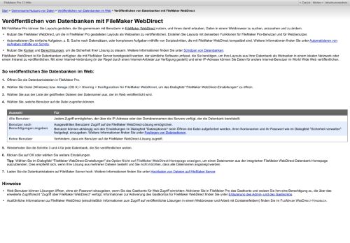 
                            6. Veröffentlichen von Datenbanken mit FileMaker WebDirect
