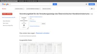 
                            12. Verordnungsblatt für die Verwaltungszweige des Österreichischen ... - Google Books-Ergebnisseite