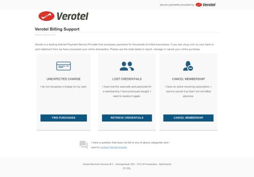 
                            5. Verotel Billing Support
