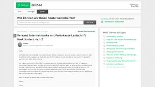 
                            12. Versand Internetmarke mit Portokasse Lastschrift funktioniert nicht ...