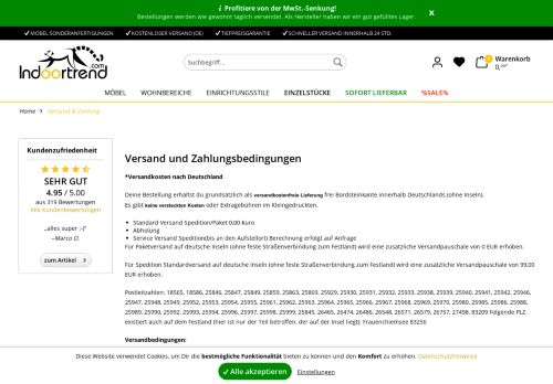 
                            8. Versand und Zahlungsbedingungen - Indoortrend