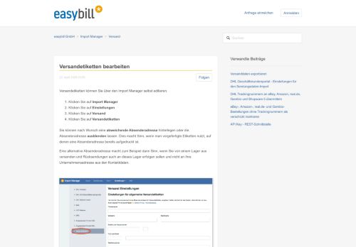 
                            6. Versandetiketten bearbeiten – easybill GmbH