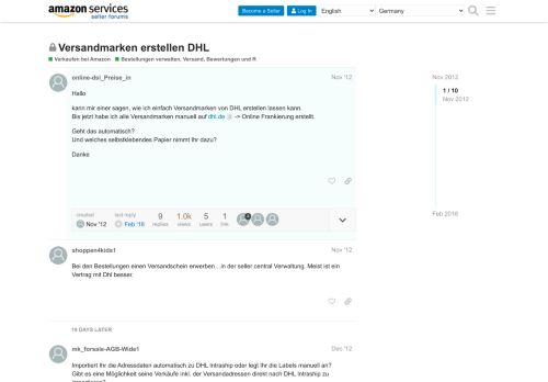 
                            10. Versandmarken erstellen DHL - Bestellungen verwalten, Versand ...
