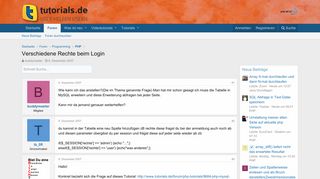 
                            6. Verschiedene Rechte beim Login | tutorials.de