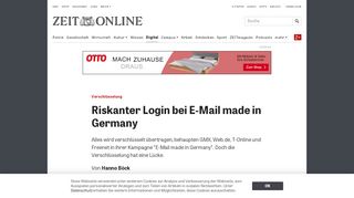 
                            4. Verschlüsselung: Riskanter Login bei E-Mail made in Germany - Die Zeit