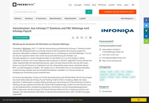 
                            6. Verschmolzen: Aus Infoniqa IT Solutions und P&C Midrange wird ...