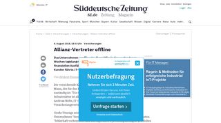 
                            10. Versicherungen - Allianz-Vertreter offline - Wirtschaft - Süddeutsche.de