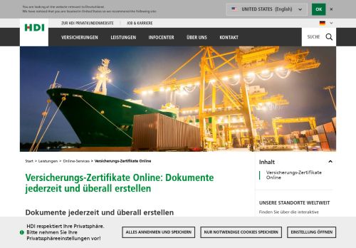 
                            10. Versicherungs-Zertifikate Online: Dokumente ... - HDI Global SE