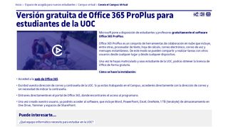 
                            12. Versión gratuita de Office 365 ProPlus para estudiantes de la UOC