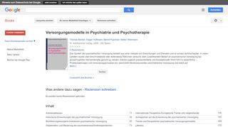 
                            11. Versorgungsmodelle in Psychiatrie und Psychotherapie