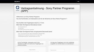 
                            9. Vertragsanbahnung - Sony Partner Programm (SPP)