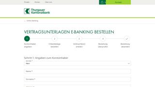 
                            12. Vertragsunterlagen E-Banking bestellen - Thurgauer Kantonalbank