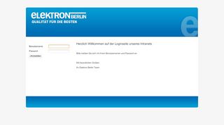 
                            3. Vertreterbereich Login - Elektron Berlin