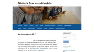 
                            11. Vertretungsplan APP | Städtische Gesamtschule Iserlohn