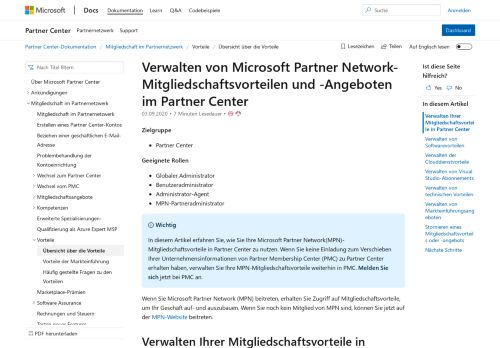 
                            6. Verwalten der Microsoft Partner Network-Vorteile | Microsoft Docs