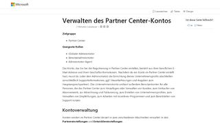 
                            7. Verwalten des PartnerCenter-Kontos - Microsoft Docs