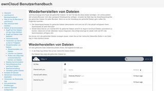 
                            6. Verwalten gelöschter Dateien — ownCloud Benutzerhandbuch 8.0