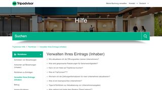 
                            3. Verwalten Ihres Eintrags (Inhaber) – TripAdvisor Hilfe