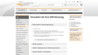 
                            3. Verwalten Sie Ihre ZIM-Kennung - Universität Passau