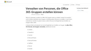 
                            12. Verwalten von Personen, die Office 365-Gruppen ... - Microsoft Docs