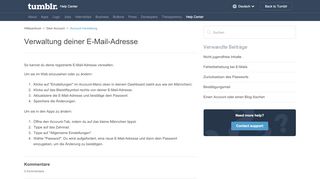 
                            4. Verwaltung deiner E-Mail-Adresse – Hilfezentrum - Tumblr