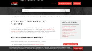 
                            3. Verwaltung eures ArenaNet-Accounts – Support für Guild Wars 2