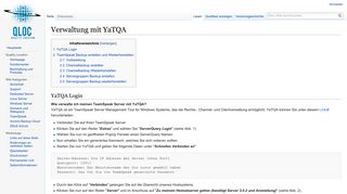 
                            4. Verwaltung mit YaTQA – Qloc Wiki