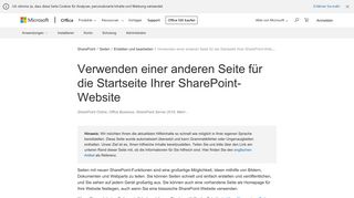 
                            6. Verwenden einer anderen Seite für die Startseite Ihrer SharePoint ...